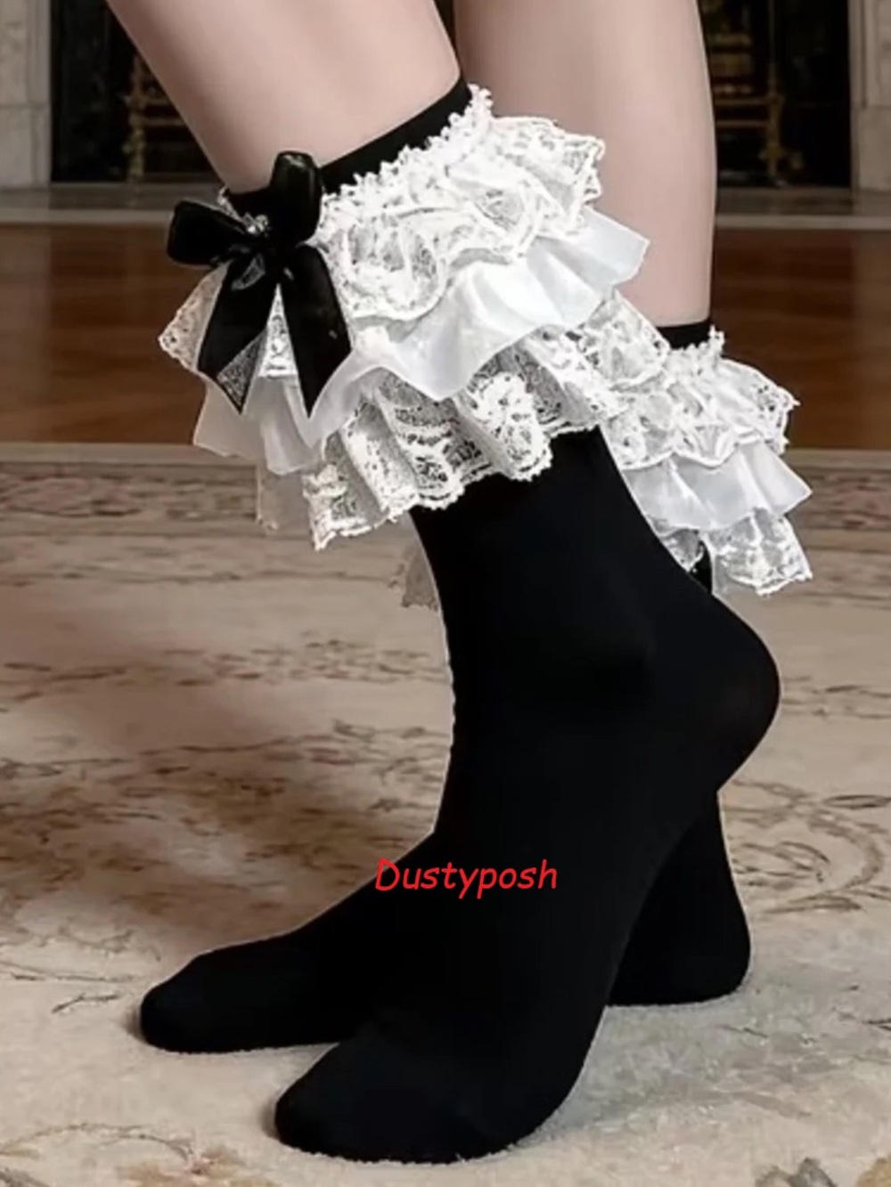 Sexy Lace Ruffle Calf Ankle Socks Thigh High Over The Knee  Halloween Costume